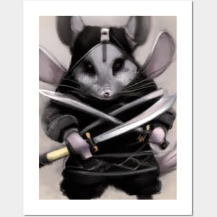 Chinchilla in a ninja costume Posters and Art